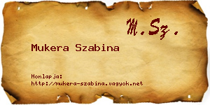 Mukera Szabina névjegykártya
